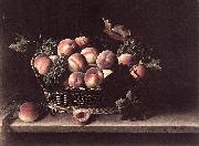 Louise Moillon Basket with Peaches and Grapes oil painting